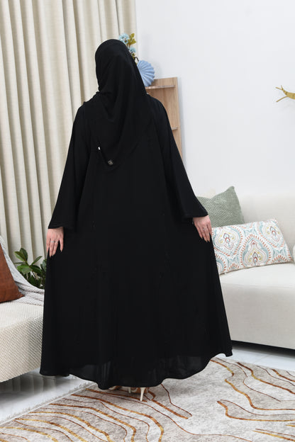 Black Abaya with Subtle Black Embroidery