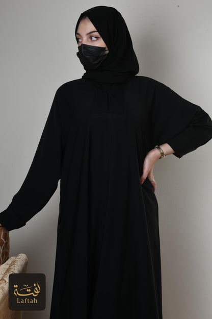 Plain abaya with inverted sleeves