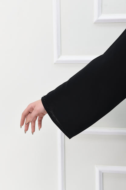 Black Abaya with Subtle Black Embroidery