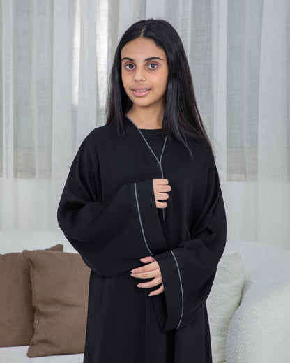 Embellished Girls’ Abaya with Qitan Detailing