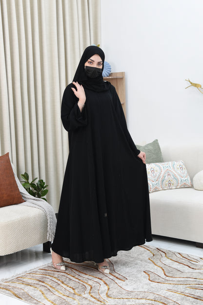 Black Abaya with Subtle Black Embroidery