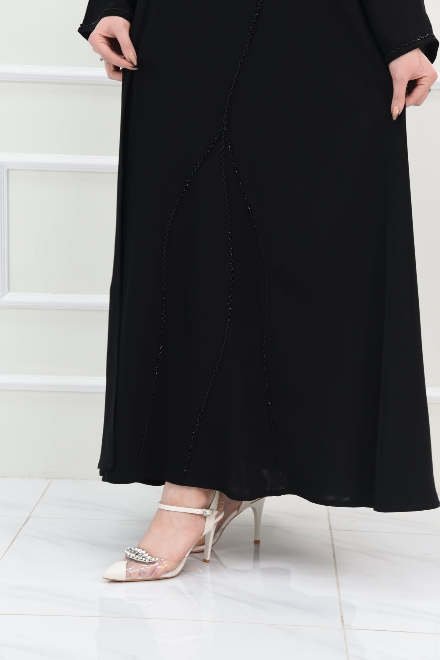 Black Abaya with Subtle Black Embroidery