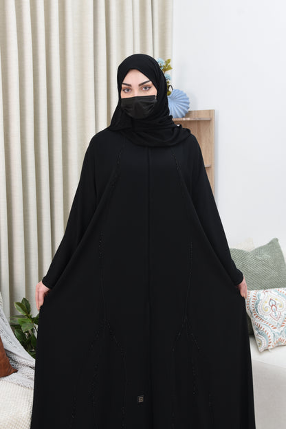 Black Abaya with Subtle Black Embroidery